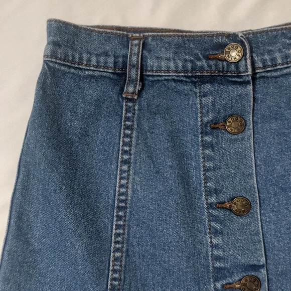 BDG A-line Button Front Mini Skirt Color Blue Size 4 - Picture 3 of 15